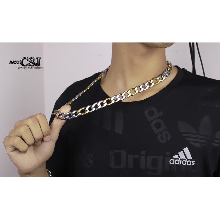 DÂY CHUYỀN NAM INOX LẶC ĐƠN TO 14LY MẠ VÀNGđẹp không đen