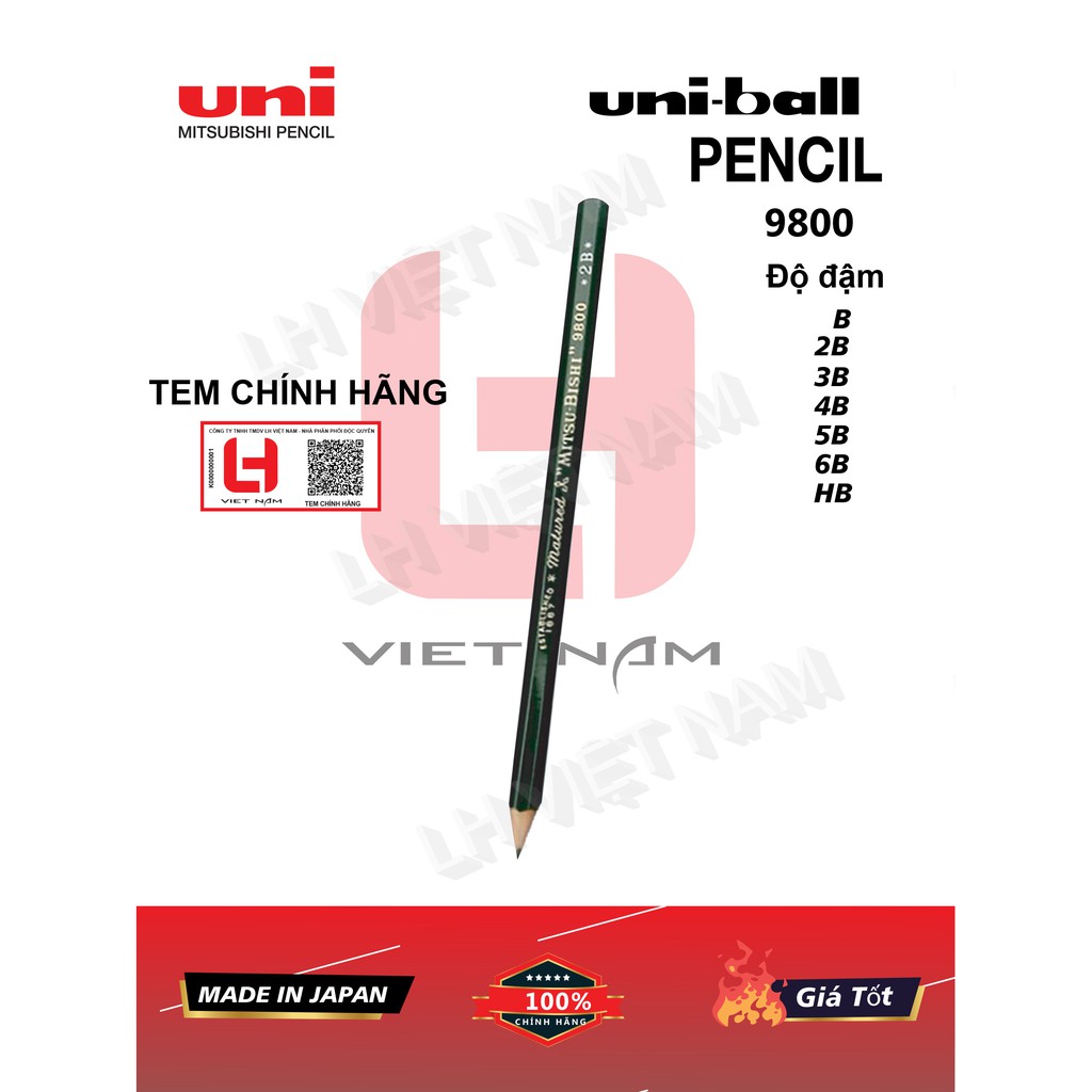 9800 UNI-BALL Pencil Bút chì gỗ