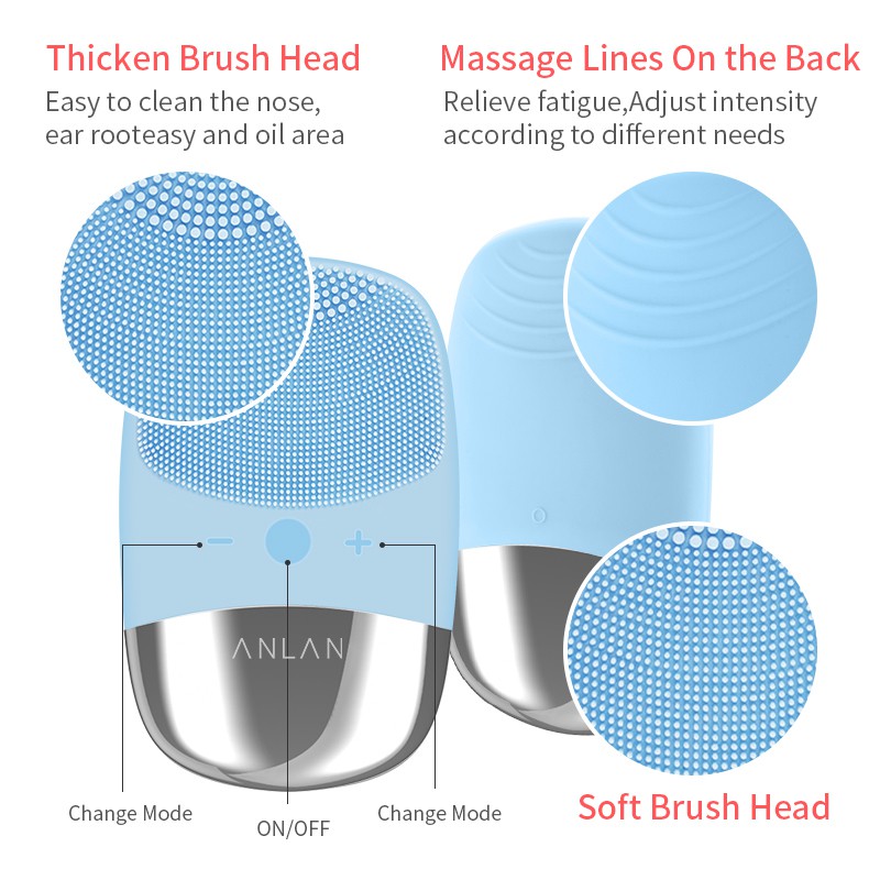 [Mã FMCGMALL - 8% đơn 250K] Cọ Làm Sạch Da Mặt Anlan Bằng Silicon Chạy Điện Mát Xa Làm Sạch Sâu | BigBuy360 - bigbuy360.vn