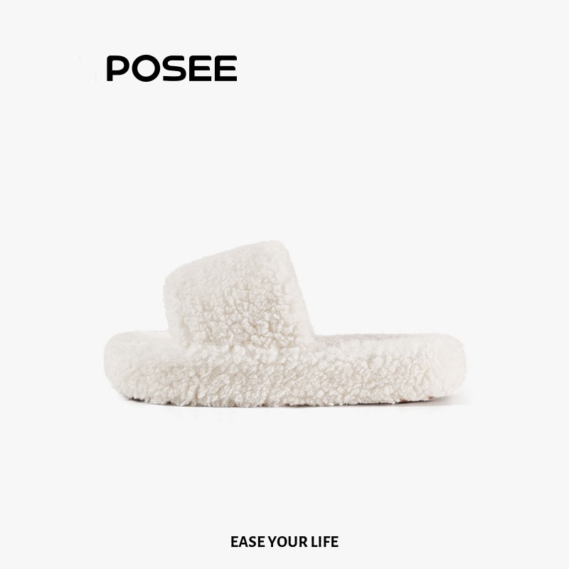Dép bông đi trong nhà POSEE PS4009W chống trượt thời trang thu đông 2022 đáng yêu dành cho nữ
