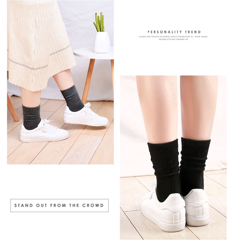 Đôi vớ cotton cao cổ thiết kế hợp thời trang dành cho nữ