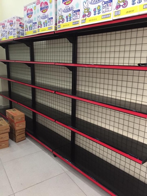 Kệ trưng bày hàng màu đen 2 mặt Cao 1m5 dài 90cm