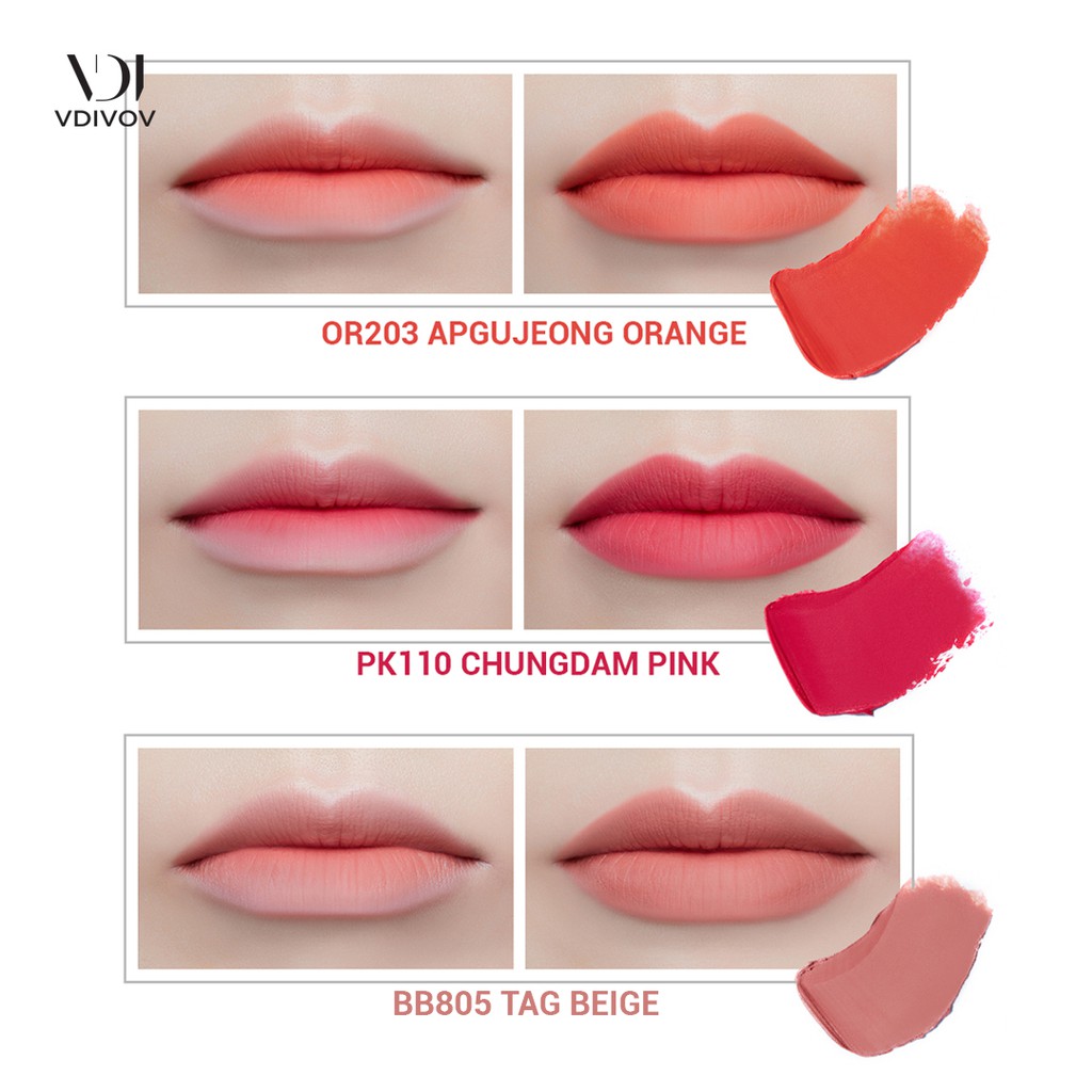 Son lì dưỡng ẩm VDIVOV Lip Cut Rouge Velvet 3.8g