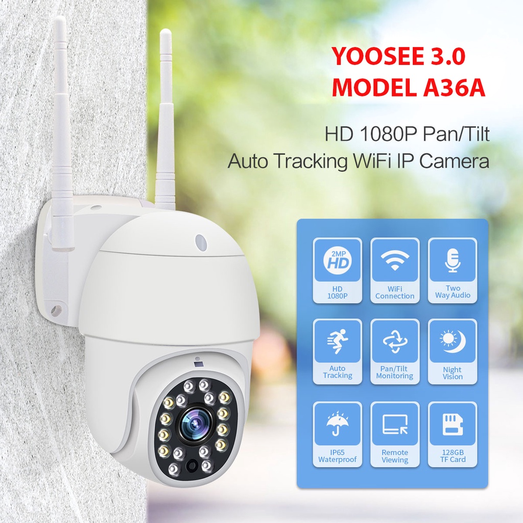 Camera IP Wifi Ngoài Trời Yoosee 3.0 PTZ A36A MINI 16 LED