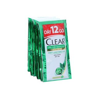 Dầu gội sạch gàu Clear mát lạnh Bạc Hà 6g (dây 12 gói)