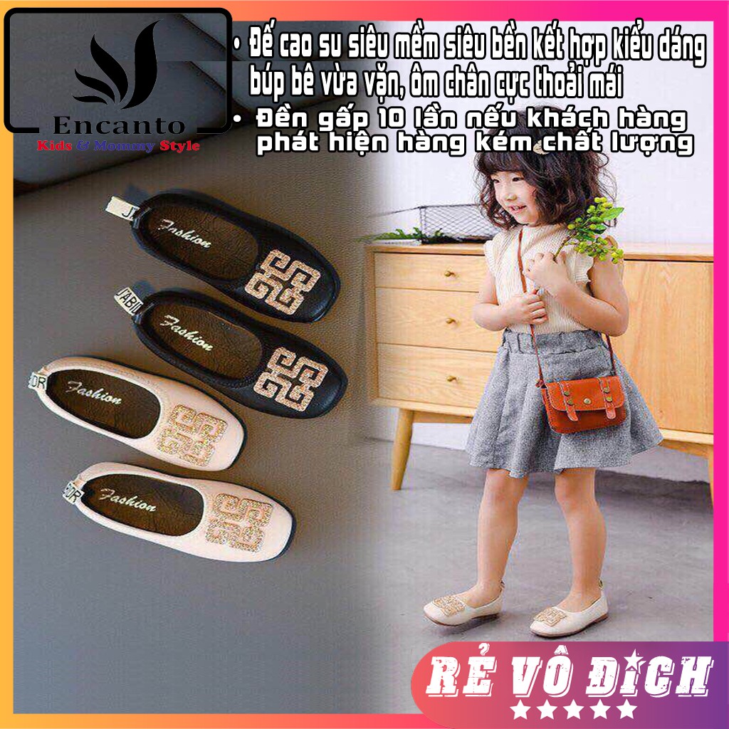 Giày lười búp bê đinh đá cho bé gái  (Size 26-36) (085130) (095146)