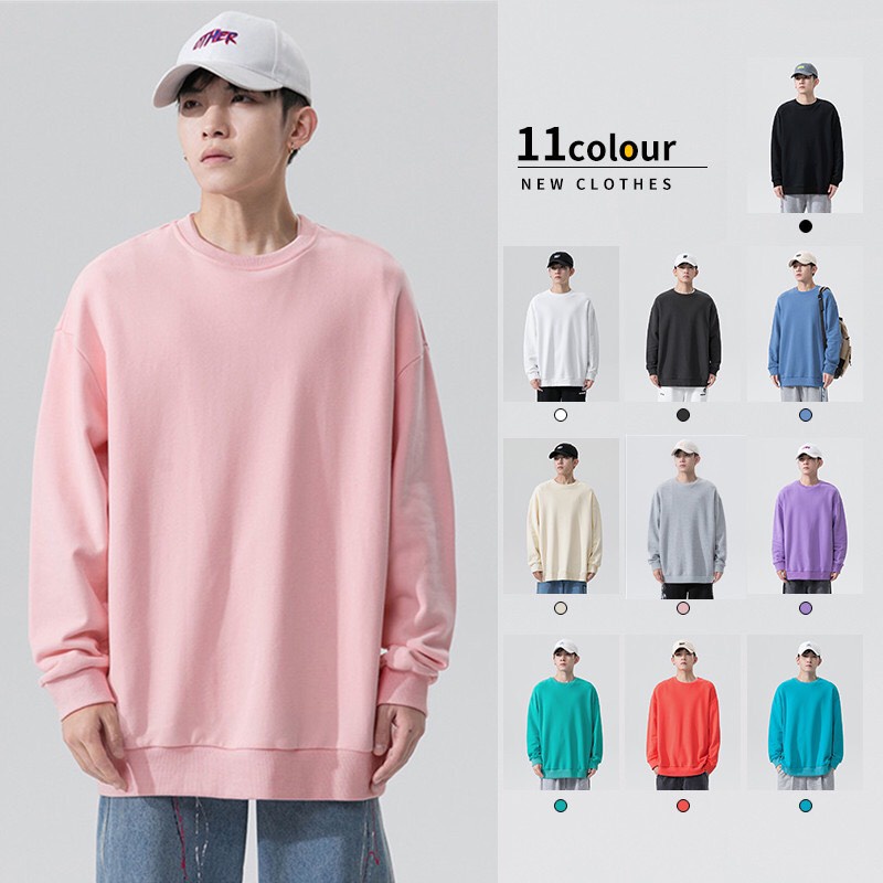 Áo nỉ bông basic unisex fullsize M-3XL (45kg, 80kg, 90kg tối đa 100kg), áo sweater nam bigsize