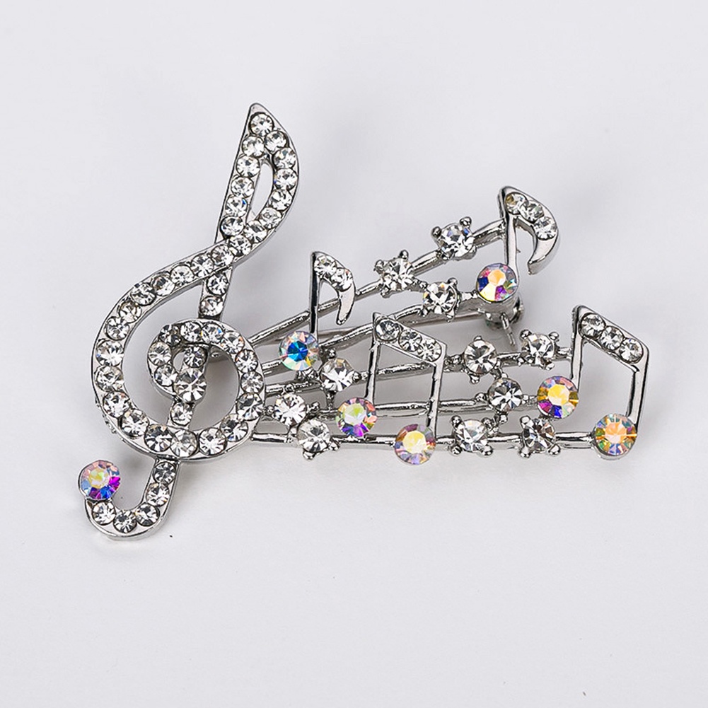 Ghim Cài Áo Hình Nốt Nhạc Đính Đá Nhân Tạo Thời Trang Cho Nữ