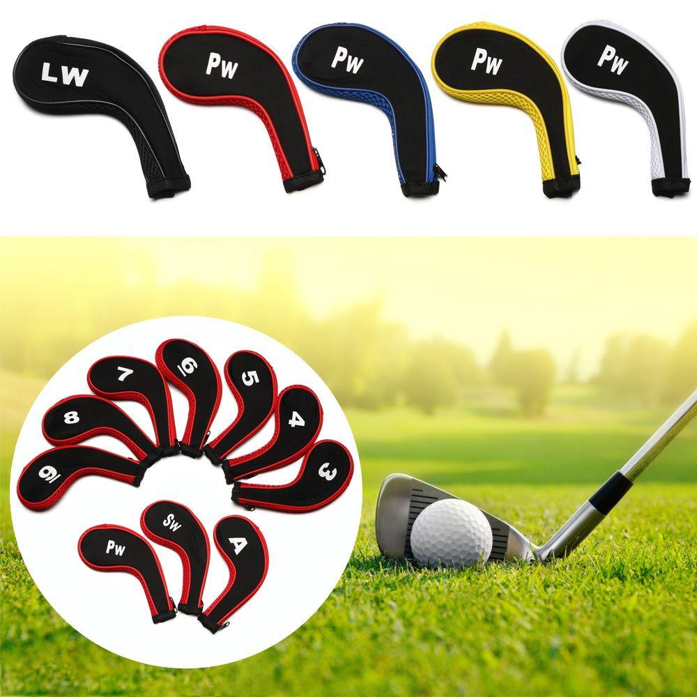 PISTA Set 10 Vỏ Bọc Đầu Gậy Đánh Golf Bảo Vệ Cổ Cao Tiện Dụng Sự Bả