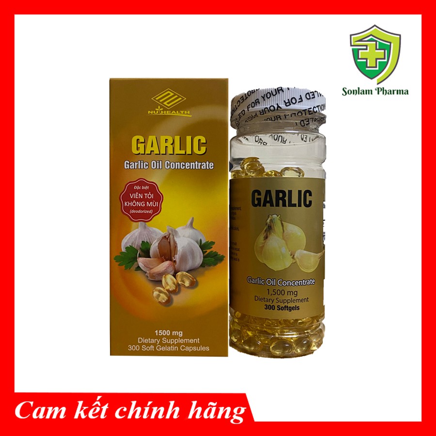 Viên Dầu Tỏi Không Mùi Garlic Lọ 300 Viên - Dầu Tỏi Nguyên Chất Tăng Cường Miễn Dịch