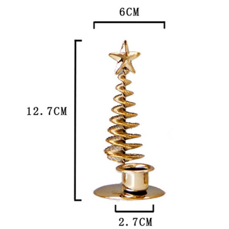 Set 3 Giá Đỡ Nến Hình Cây Thông Bằng Kim Loại