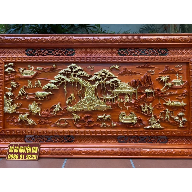 Tranh gỗ đồng quê 79 x 155cm