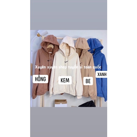 Áo hoodie nỉ bông mũ 2 lớp thêu logo oversize ( Ảnh thật ) | BigBuy360 - bigbuy360.vn