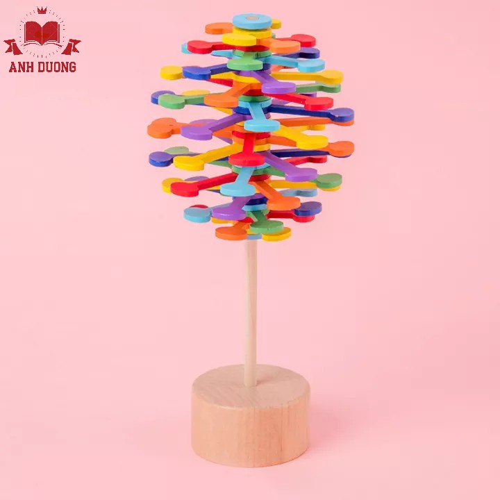 Đồ Chơi Kẹo Mút Biến Hóa Bằng Gỗ- Kẹo Mút Xoay Magical lollipop