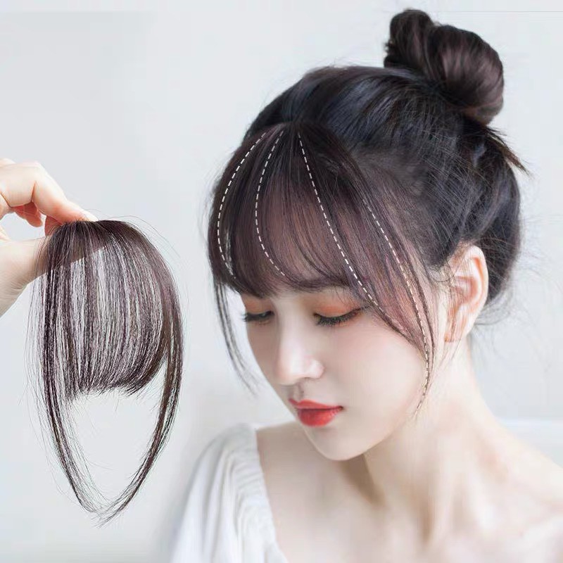 Tóc giả nữ giá rẻ ❤️FREESHIP❤️ tóc giả mái thưa chất sợi tơ