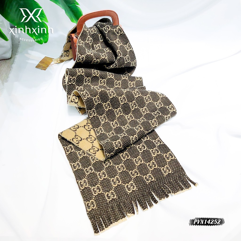 Khăn len họa tiết GG lồng cao cấp cho bạn gái - Xinh Xinh Accessories