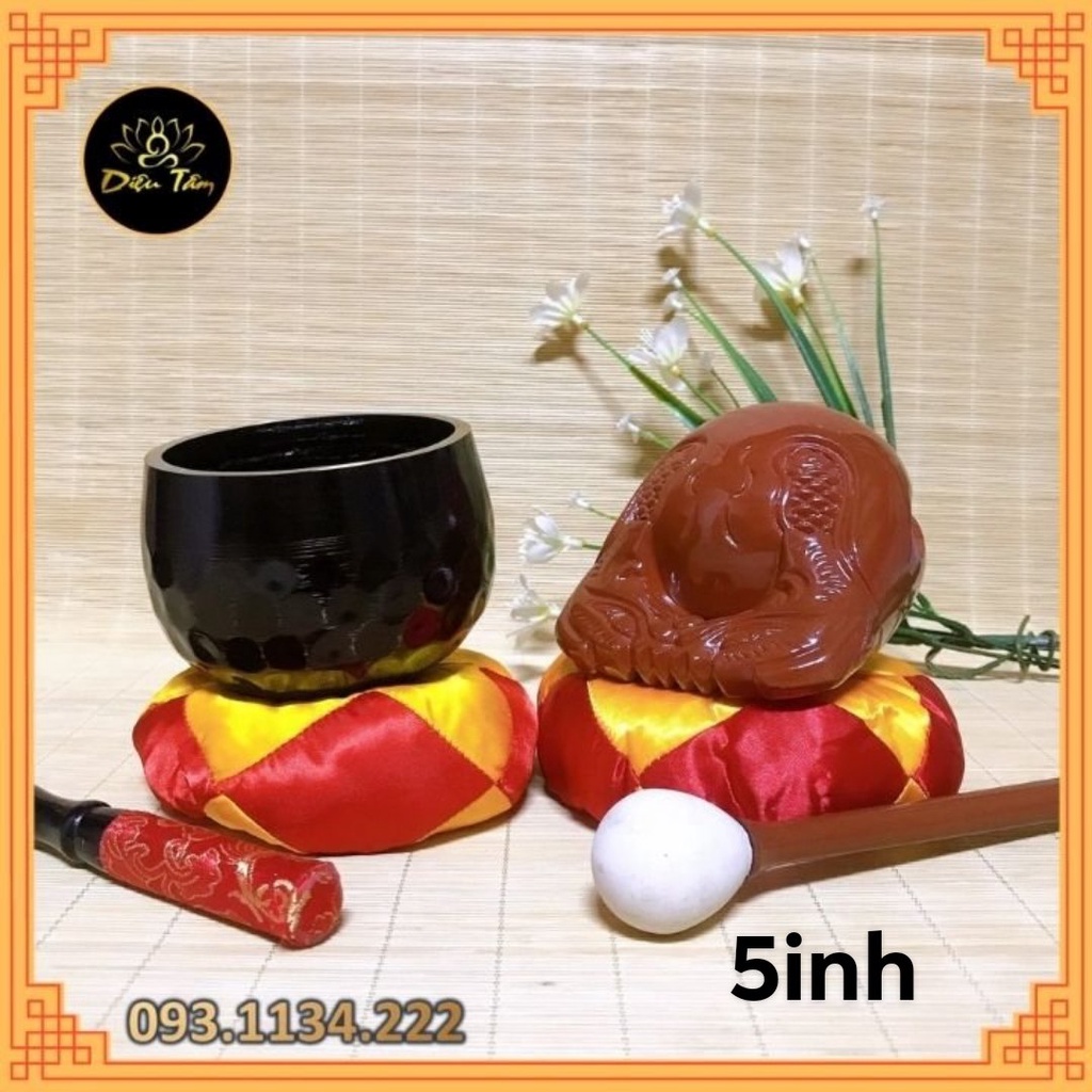 Chuông mõ tụng kinh Phật gia trì Đài Loan 5 inch