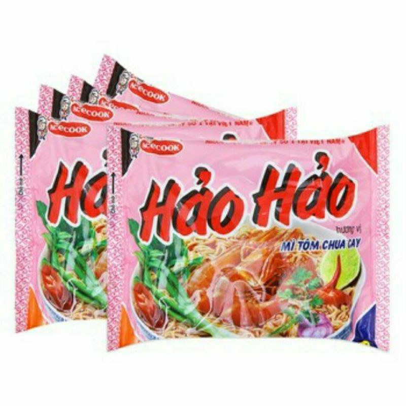 com bo 5 gói mì tôm chua cay hảo hảo