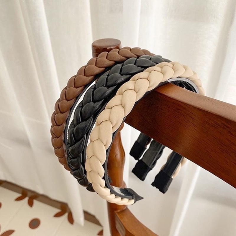 Cài tóc thắt bím da vintage