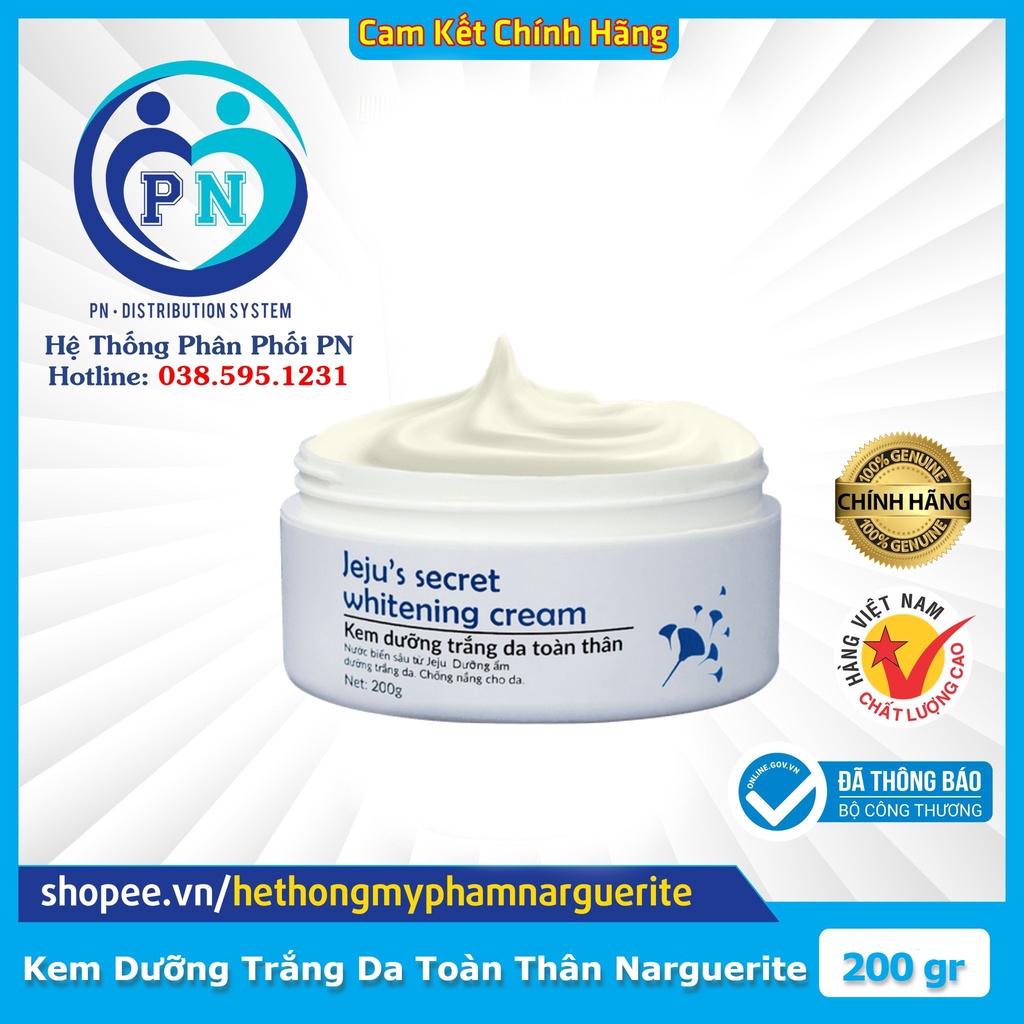 KEM BODY DƯỠNG TRẮNG TOÀN THÂN JEJU'S SECRET WHITENING CREAM H NARGUERITE (200gr)