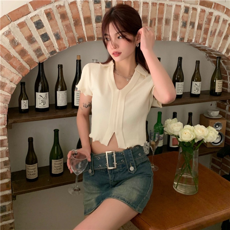 Áo Thun polo Tay Ngắn Quyến Rũ Thời Trang Mùa Hè Cho Nữ