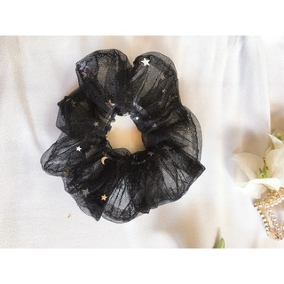 Dây cột tóc Scrunchies đính hạt lấp lánh cao cấp