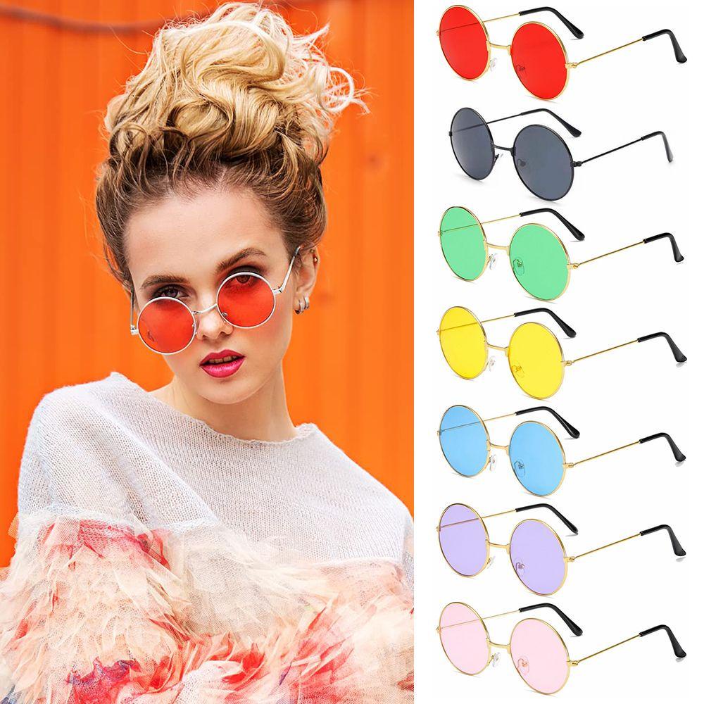 EUCA Kính Mát Gọng Tròn Phong Cách Hippie Thời Trang Cho Nam Nữ