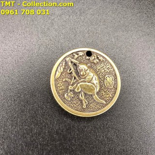 Mặt Đồng Xu Đồng Hình Con Khỉ; Đường kính của đồng xu là 3cm; Màu: đồng-TMT Collection-SP002438
