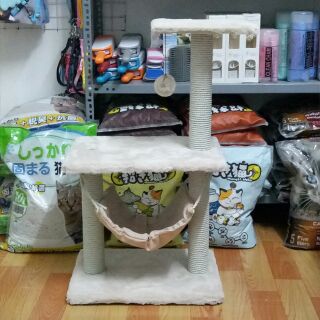 Cattree - Trụ cào móng dạng bậc tam cấp kèm võng cho mèo SỈ SLL