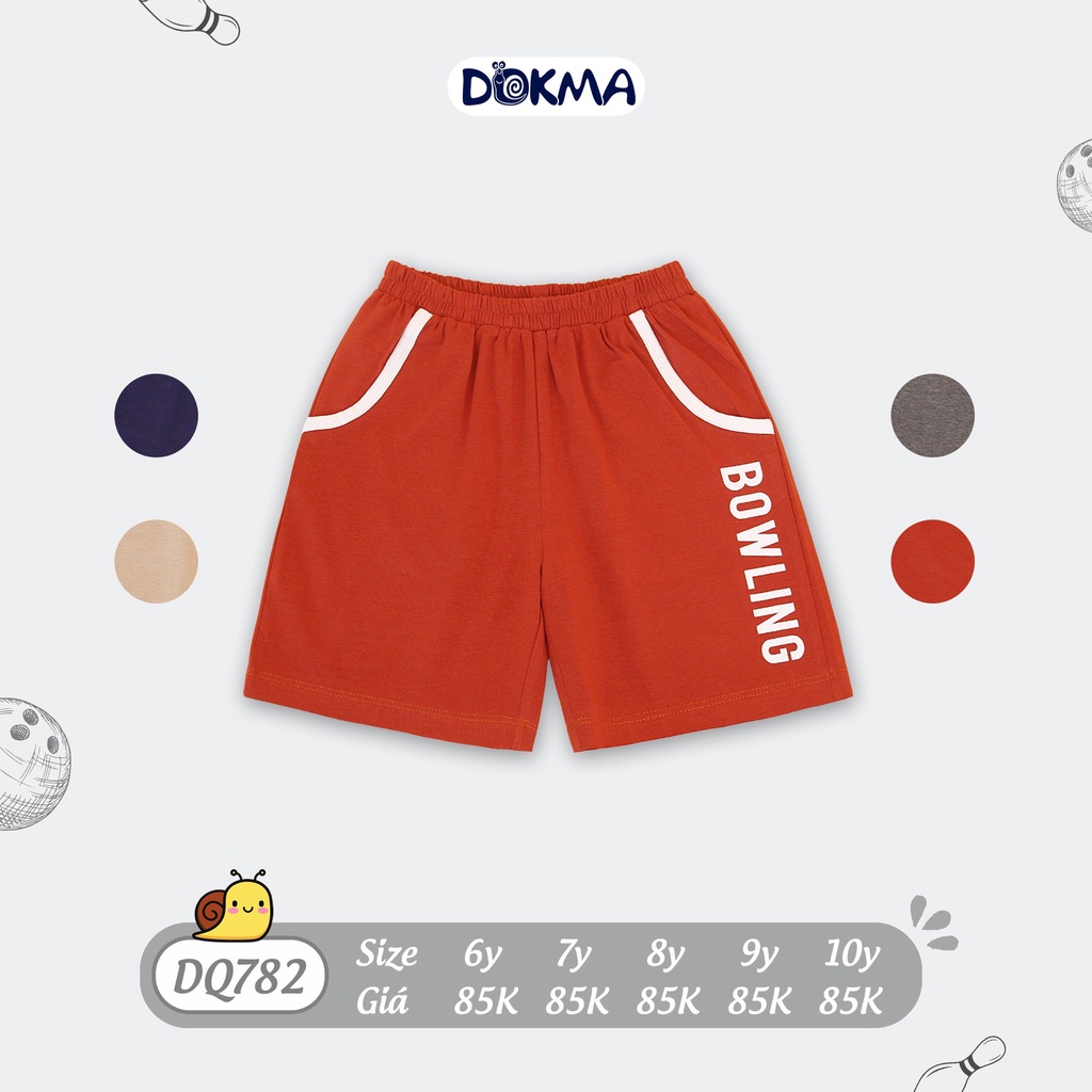 (6-10y) Quần đùi cotton thể thao cho bé DQ782 - DOKMA