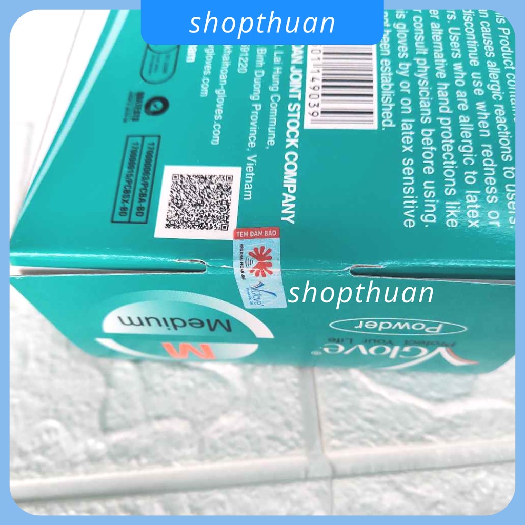 Găng Tay Vglove có bột nhám hộp 100 cái ( 50 đôi )