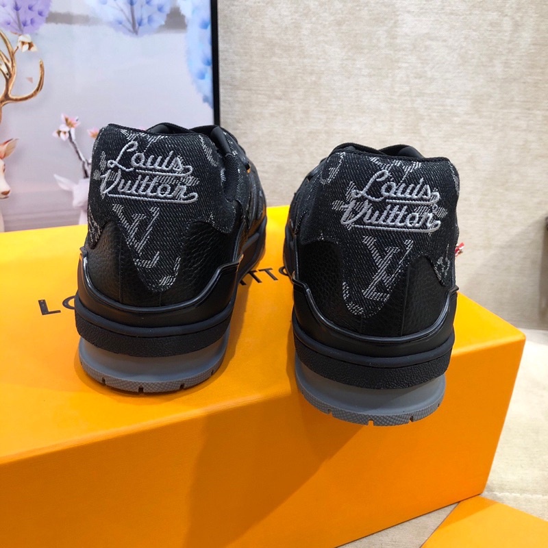 Giày thể thao unisex da thật cao cấp thương hiệu LOuis Vuitton LV