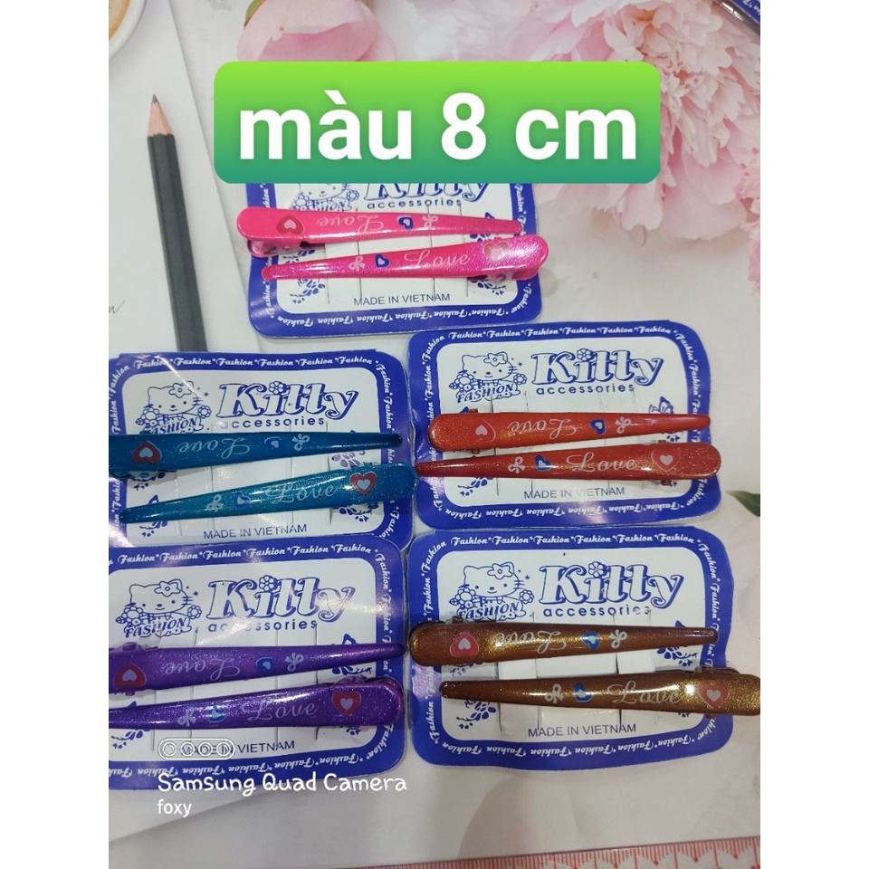 SET 2 KẸP MỎ VỊT KIM LOẠI ĐƠN GIẢN DÀI 6 CM và 8 CM