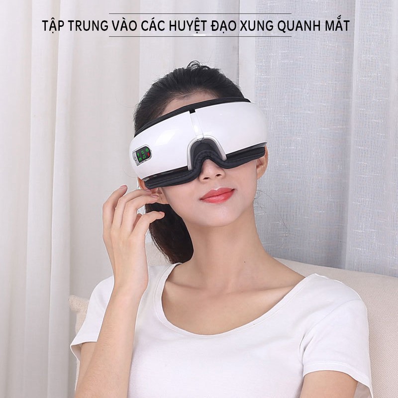 Máy massage mắt Cicico Eye Care Bluetooth kính matxa xoa dịu cơn mỏi mắt áp suất khí sưởi nóng giảm thâm quầng
