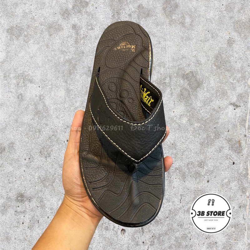 Dép Nam da bò, Dép Xỏ Ngón ⚡️FREESHIP⚡️Dr.Martens 2A92 Cao Cấp, Siêu Êm, Siêu Bền FULLBOX
