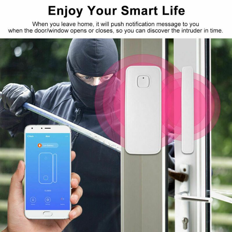 1 Bộ Cảm Biến Cửa Sổ Thông Minh Kết Nối WiFi Không Cần Tiếp Xúc Có Thể Sạc Lại