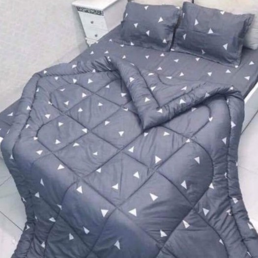 Trọn Bộ Chăn Phao Ga Gối Poly 5 Món mẫu vũ trụ Đẹp Mê Ly