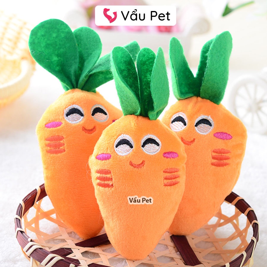 Đồ chơi cho chó mèo cà rốt bông Vẩu Pet Shop