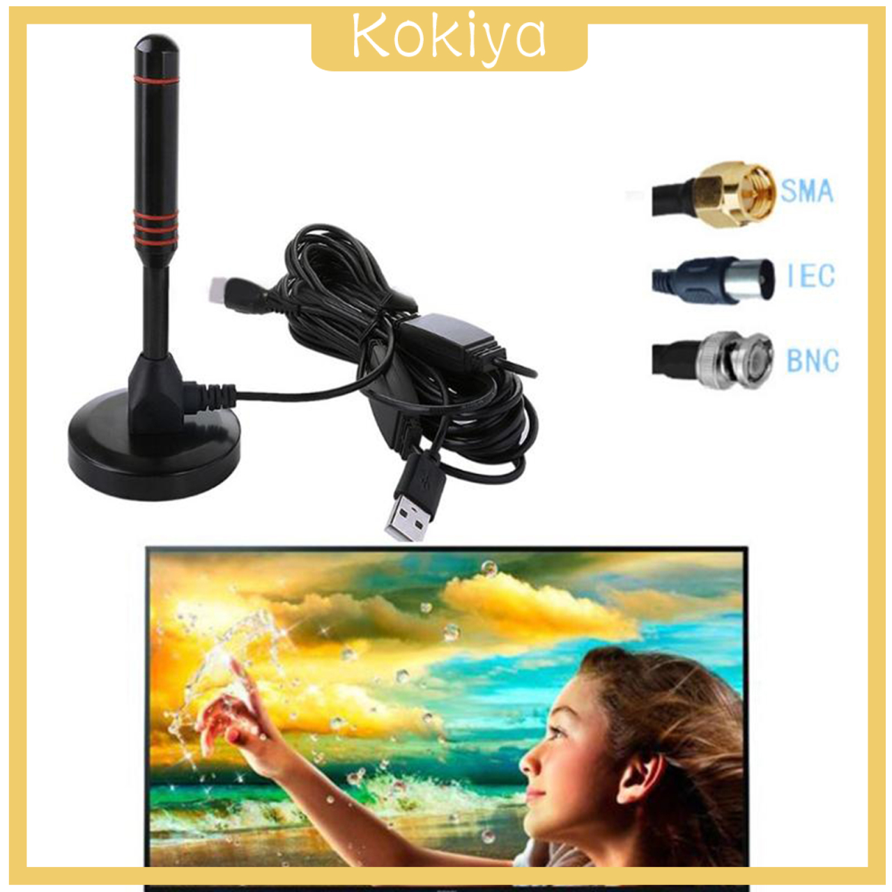 Ăng Ten Kỹ Thuật Số Hỗ Trợ Tv 1080p Vhf Uhf Phạm Vi 300 Dặm