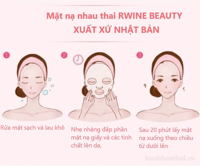 1 miếng Mặt nạ nhau thai tế bào gốc Rwine Beauty Nhật Bản