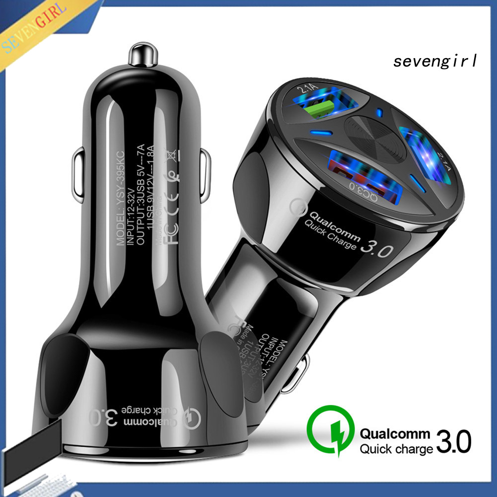 Cốc Sạc Nhanh Qc3.0 3 Cổng Usb Cho Xe Hơi