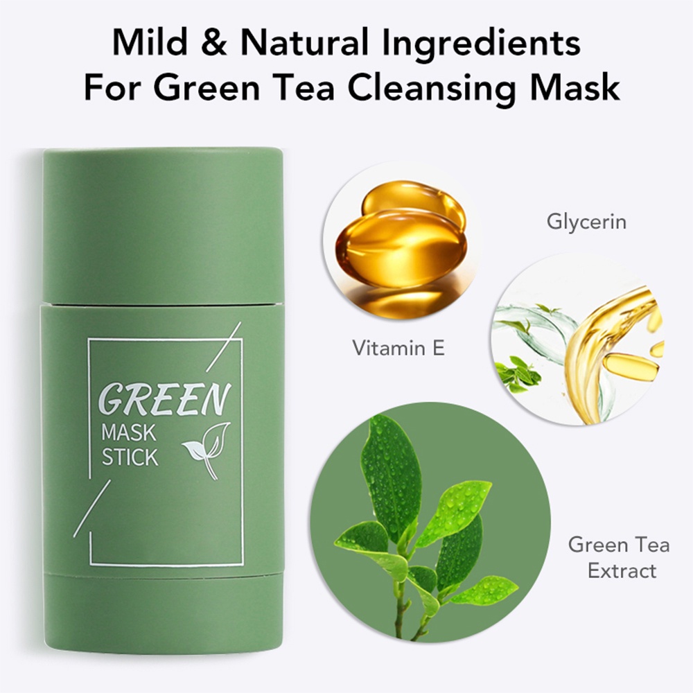 Mặt Nạ Trà Xanh Dạng Thỏi Dưỡng Ẩm Kiềm Dầu Làm Sạch Mụn Đầu Đen Và Thu Nhỏ Lỗ Chân Lông