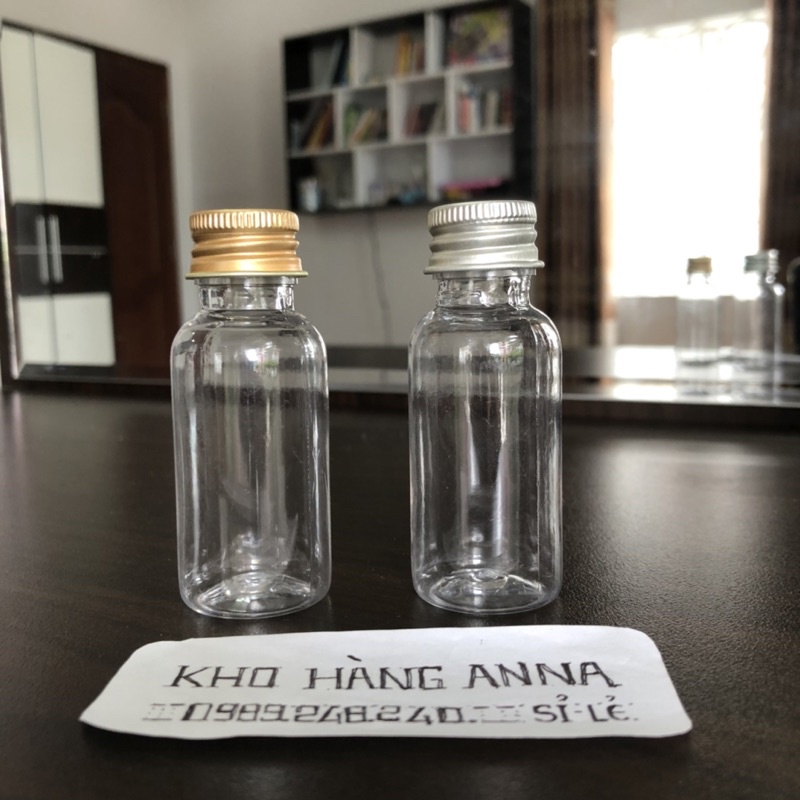 Chai Nhựa Pet Nhỏ Nắp nhôm - Lọ chai Trong suốt 20ml/ 30ml/ 50ml/ 70ml/ 100ml nắp vàng/ bạc/ bật chiết mỹ phẩm