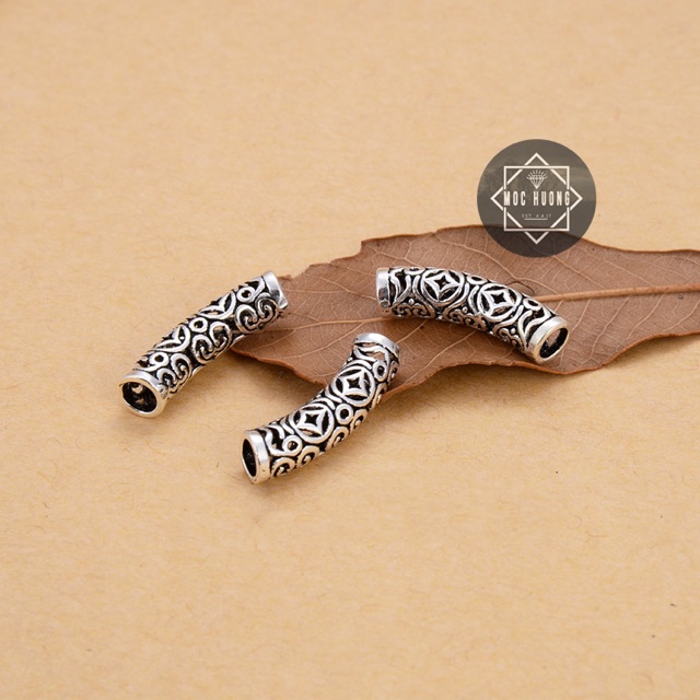[S925] Charm bạc ống in đồng xu - MH317