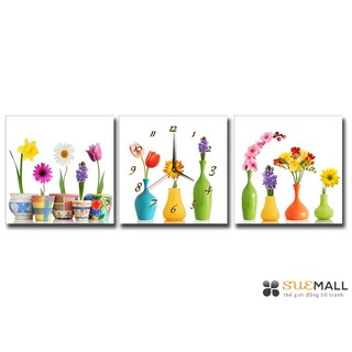 Tranh đồng hồ Suemall hoa xuân HL150803