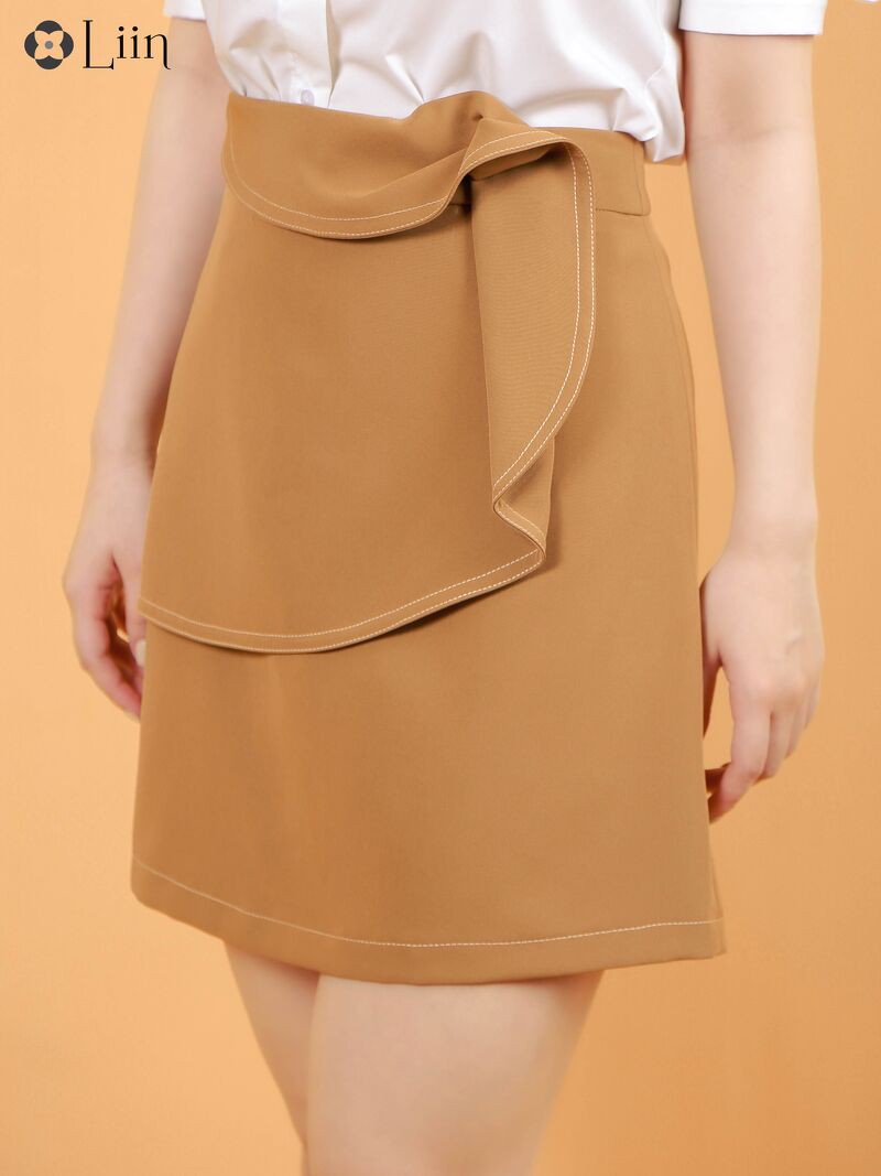 Chân váy Juyp Nâu Tà Lệch dễ phối đồ, phong cách năng động Liin Clothing J4156 | WebRaoVat - webraovat.net.vn