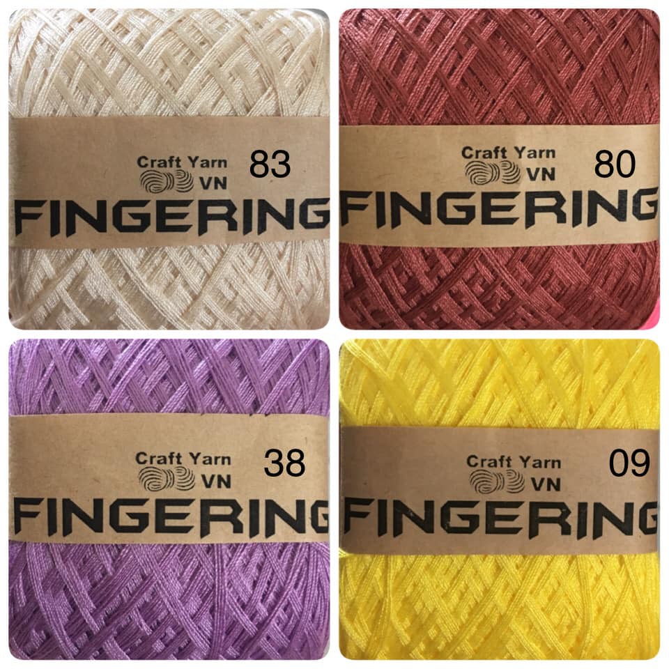 Sợi Fingering - Sợi cotton bóng đan móc áo váy mùa hè, bikini, croptop