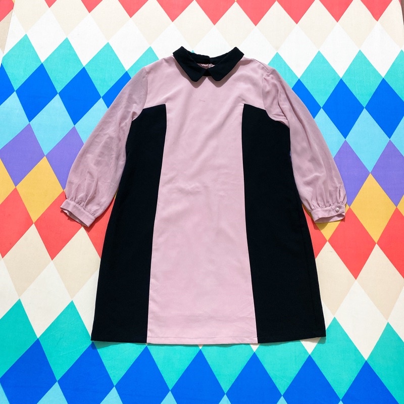 Đầm suông phối đen 2 bên tôn dáng size 3XL sang