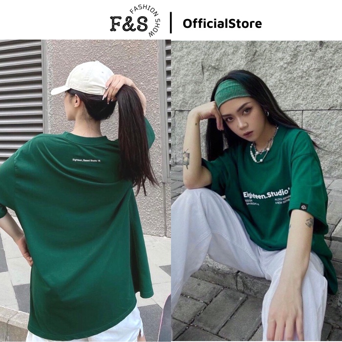Áo thun tay lỡ unisex form rộng 18 EIGHTEEN. STUDIO - Áo phông F&S nam nữ, cặp đôi, hội nhóm phong cách hàn quốc