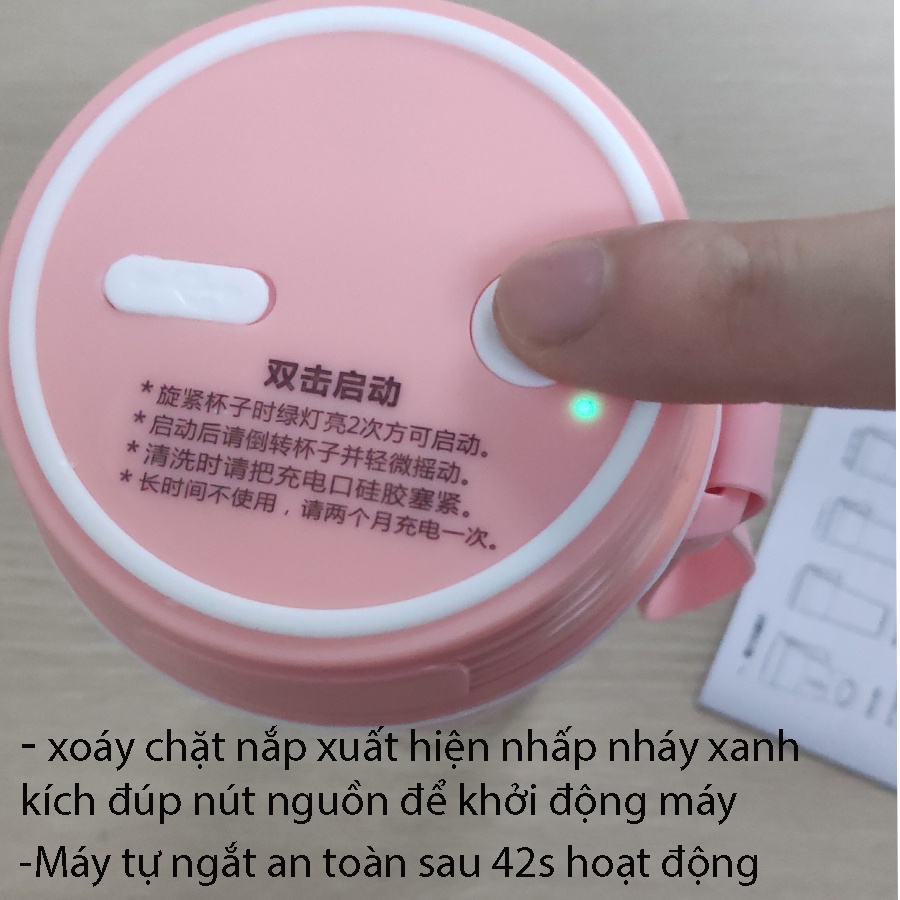 Máy xay sinh tố cầm tay đa năng mini sạc pin cao cấp, xay hoa quả đồ ăn dặm cho bé tiện lợi